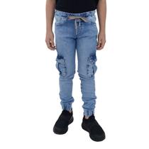 Calça Jeans Infantil Menino Dipopini Jogger Azul Claro