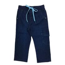 Calça Jeans Infantil Reta com Bolsos e Cordão - Tam 1 a 3 anos Calça Jeans Infantil Reta com Bolsos e Cordão - Tam 1 a 3 anos