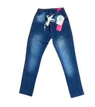 Calça Jeans Jogger com Elástico e Cadarço Tam.6