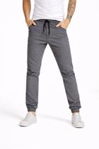 Calça Jeans Jogger Masculina Slim Sarja Com Punho Elástico Casual Trabalho Moda Slim Fit Básica Lisa Cintira Alta Confortável -