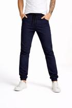 Calça Jeans Jogger Masculina Slim Sarja Com Punho Elástico Casual Trabalho Moda Slim Fit Básica Lisa Cintira Alta Confortável -