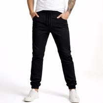 Calça Jeans Jogger Masculina Slim Sarja Com Punho Elástico Casual Trabalho Moda Slim Fit Básica Lisa Cintira Alta Confortável - Calça Jeans Jogger Masculina Slim Sarja Com Punho Elástico Casual Trabalho Moda Slim Fit Básica Lisa Cintira Alta Confortável -