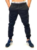 Calça jeans jogger preta masculina slim jeans rasgado destroyed