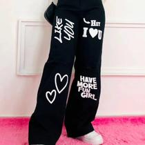 Calça Jeans Juvenil Criança Wide Leg Pantalona C Desenho Destroyed - Everest Model