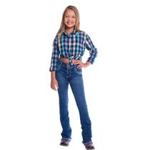 Calça Jeans Kids Best Rodeio Flare Bordado Azul
