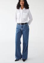 Calça Jeans Lança Perfume Reta Full Lenght High Azul