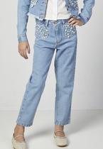 Calça Jeans Luluzinha com Corações e Pérolas Calça Jeans Luluzinha com Corações e Pérolas