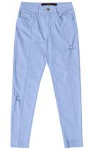 Calça Jeans Lunender Cropped Chapa Barriga Azul Cerulean