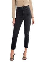 Calça Jeans Lunender Mom Chapa Barriga Preto