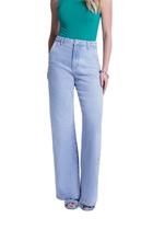 Calça Jeans Lunender Wide Leg Cintura Alta Azul Claro