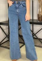 Calça jeans M clara - Wide leg - REF.22400- jeans claro - Tam 44