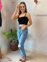 calça jeans mais croper sara