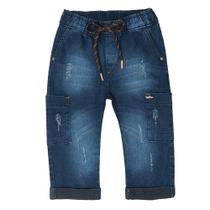 Calça jeans masc. 1/3 bolsos laterais