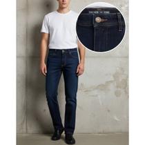 Calça Jeans Masc Elastano Reta EcoFriendly Vilejack VMCR0054 Cor:AzulTamanho:38