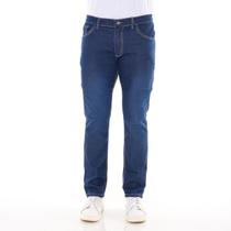 Calça jeans masculina amaciada com bolso bordado pistolado puido