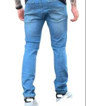 Calça jeans masculina bege sarja tradicional skinny slim lançamento 2023