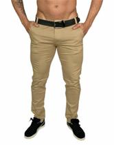 Calça jeans masculina bege sarja tradicional skinny slim lançamento 2024