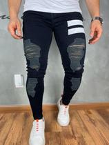 Calça Jeans Masculina Black White Band