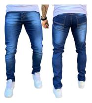 calça jeans masculina caqui skinny tradicional linha premium - Emporium black