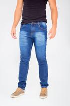 Calça jeans masculina com bl e emenda triangular no bolso traseiro 2% elastano Calça jeans masculina com bl e emenda triangular no bolso traseiro 2% elastano