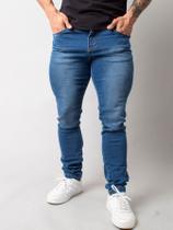 Calça jeans masculina escuro médio com elastano Calça jeans masculina escuro médio com elastano