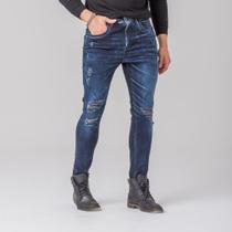 Calça Jeans Masculina Estonada Destroyed Skinny Zune