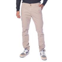 Calça Jeans Masculina HMO Sarja Ajustada Cintura Média Bege Calça Jeans Masculina HMO Sarja Ajustada Cintura Média Bege