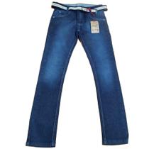 Calça Jeans Masculina Infantil Juvenil Meninos + Cinto Tam14