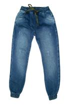 Calça Jeans  masculina Jogger Bebê Infantil Juvenil 2 cores tam de 1 ate 16 (3010C-3011J)