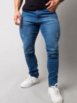 Calça jeans masculina lavagem clara com elastano