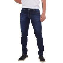 Calça Jeans Masculina Lavagem Escura Azul Algodão Premium Calça Jeans Masculina Lavagem Escura Azul Algodão Premium