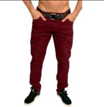 calça jeans masculina ou sarja varias cores com lycra