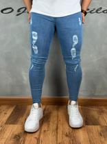 Calça Jeans Masculina Premium Super Skinny Cristal Destroyed Calça Jeans Masculina Premium Super Skinny Cristal Destroyed