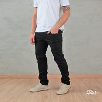 Calças jeans masculina skynny com lycra elastano premium - preta