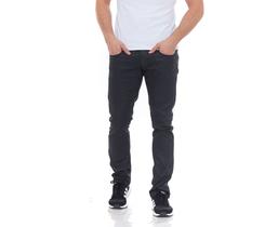 Calça Jeans Masculina Preta Resinada Slim Moda Casual.