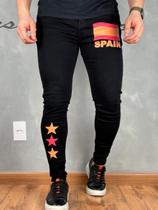 Calça Jeans Masculina Preta Super Skinny Spanha Calça Jeans Masculina Preta Super Skinny Spanha
