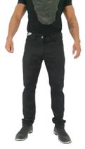 Calça Jeans Masculina Sarja Preta, Premium Slim Fit Com Elastano