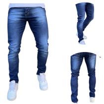 Calça Jeans Masculina skinny barra justa Preta Azul Clara para trabalho