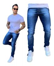 Calça Jeans Masculina Skinny C/ Lycra Justa Na Perna Premium
