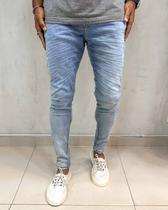 Calça jeans masculina skinny com lavagem media - creed jeans