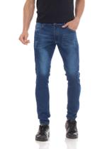 Calça Jeans Masculina Skinny Puídos Street Tendência Casual