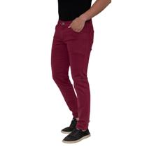 Calça Jeans Masculina Skinny Red Wine Vinho Tendência Social e Casual Premium