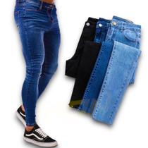 Calça Jeans Masculina Skinny Slim Elastano Casual Sport 442