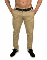 calça jeans masculina slim caqui com lycra sarja com 4 bolso tradicional todas em sarja ou jeans