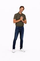 Calça Jeans Masculina Slim Destroyed Villa Forte Azul Médio com Elastano