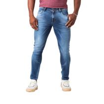 Calça Jeans Masculina Slim Estonada Azul Zune Calça Jeans Masculina Slim Estonada Azul Zune