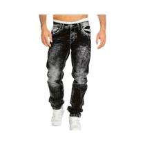 Calça Jeans Masculina Slim Fit Com Cintura Elástica, Calça Jeans Vintage Lavada, Estilo Europeu E