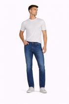 Calça Jeans Masculina Slim Wrangler Larston Azul Médio Gancho Médio Perna Ajustada Calça Jeans Masculina Slim Wrangler Larston Azul Médio Gancho Médio Perna Ajustada