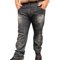 Calça jeans masculina tamanho grande plus premium gangster