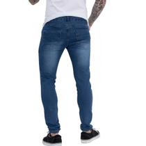 Calça jeans Masculina Tendência Super Skinny Com Ziper na Barra Elastano Premium